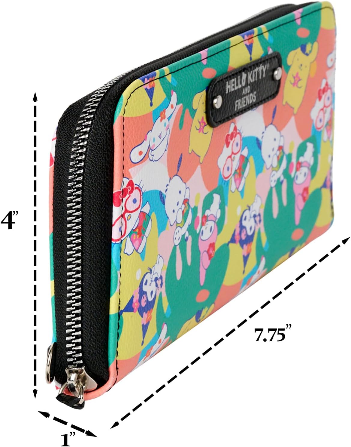 Hello Kitty Wallet Wristlet Zip Clutch Faux Leather Pochacco Kuromi Cinnamoroll