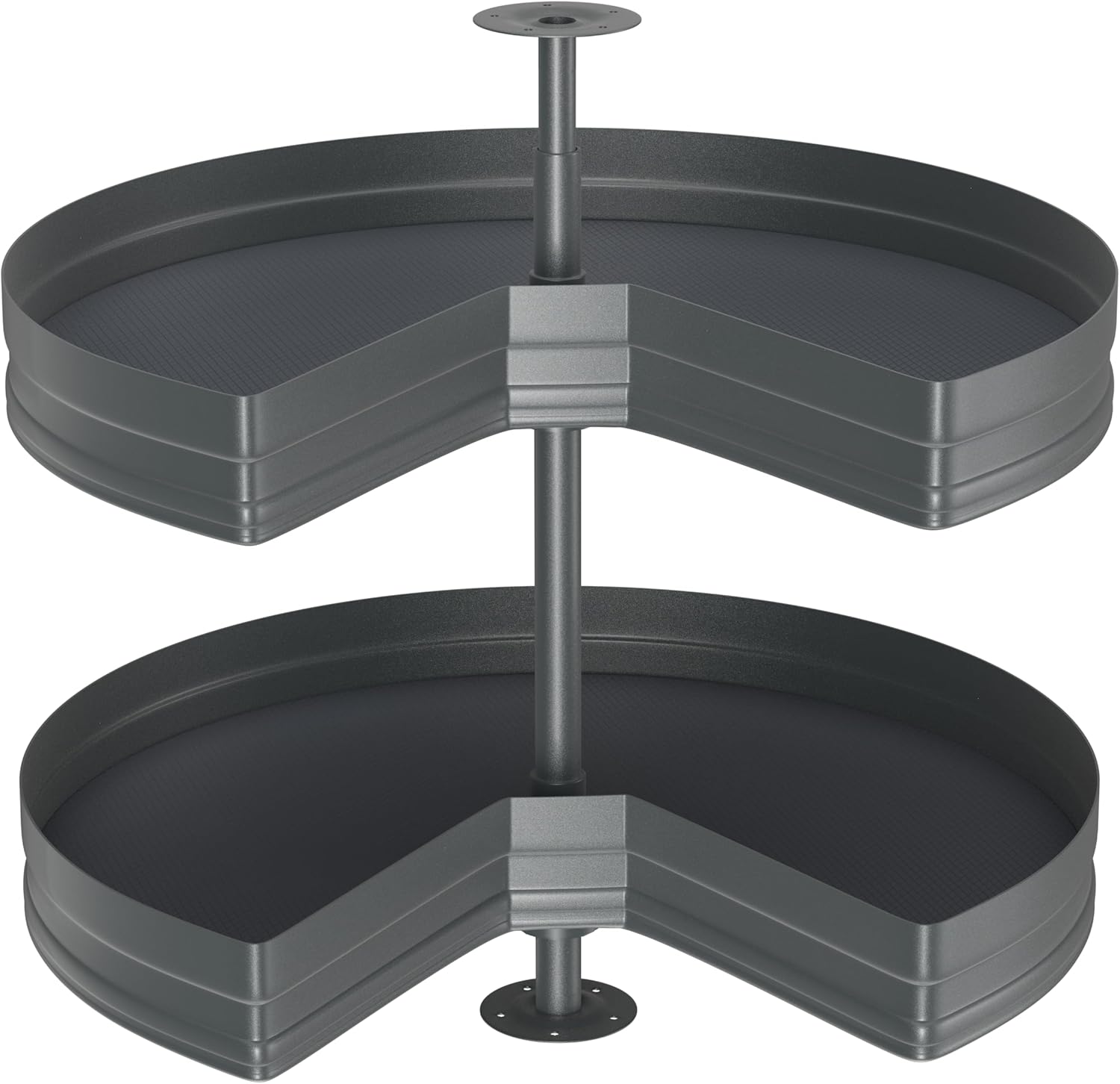 28" Kidney Lazy Susan for Cabinet, 270° Height Adjustable Replacement Shelves for Kitchen Corner Cabinet(Cannot be Door-Mounted)