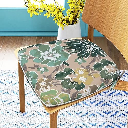 Miniatura 2 de Magpie Fabrics Cojines de silla en forma de U de 17 x 16 x 2 pulgadas con lazos, 4 unidades, para interiores y exteriores, impermeables, para todo