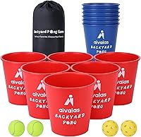 Vista 1 de Yard Pong Outdoor Games, Giant Yard Games Set with 12 Buckets and Balls for Adults and Family, Toss Game Throwing Games for Beach, Camping, Lawn and