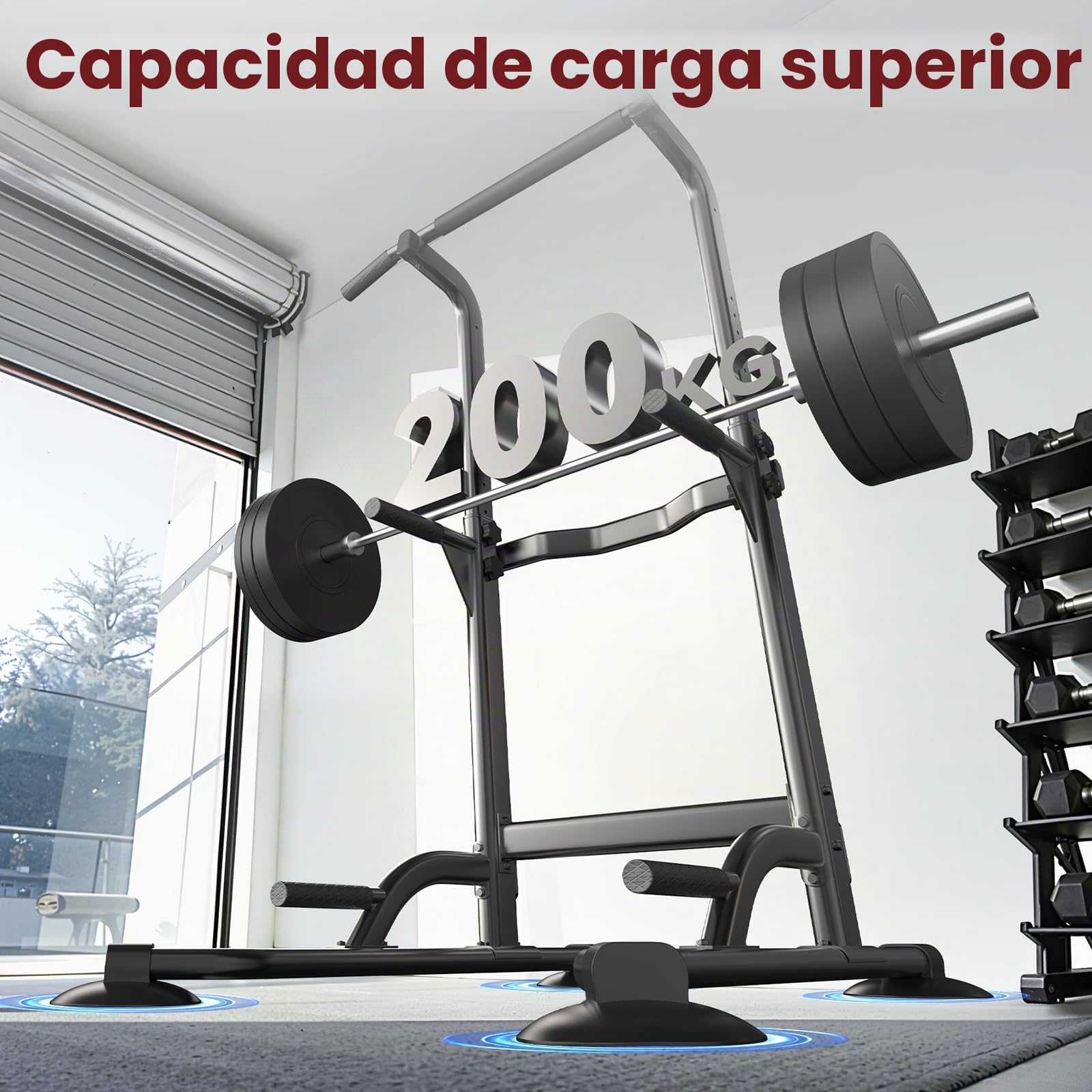 Dskeuzeew Power Tower - Barra de dominadas multifuncional y ajustable para gimnasio en casa máx. 200 kg