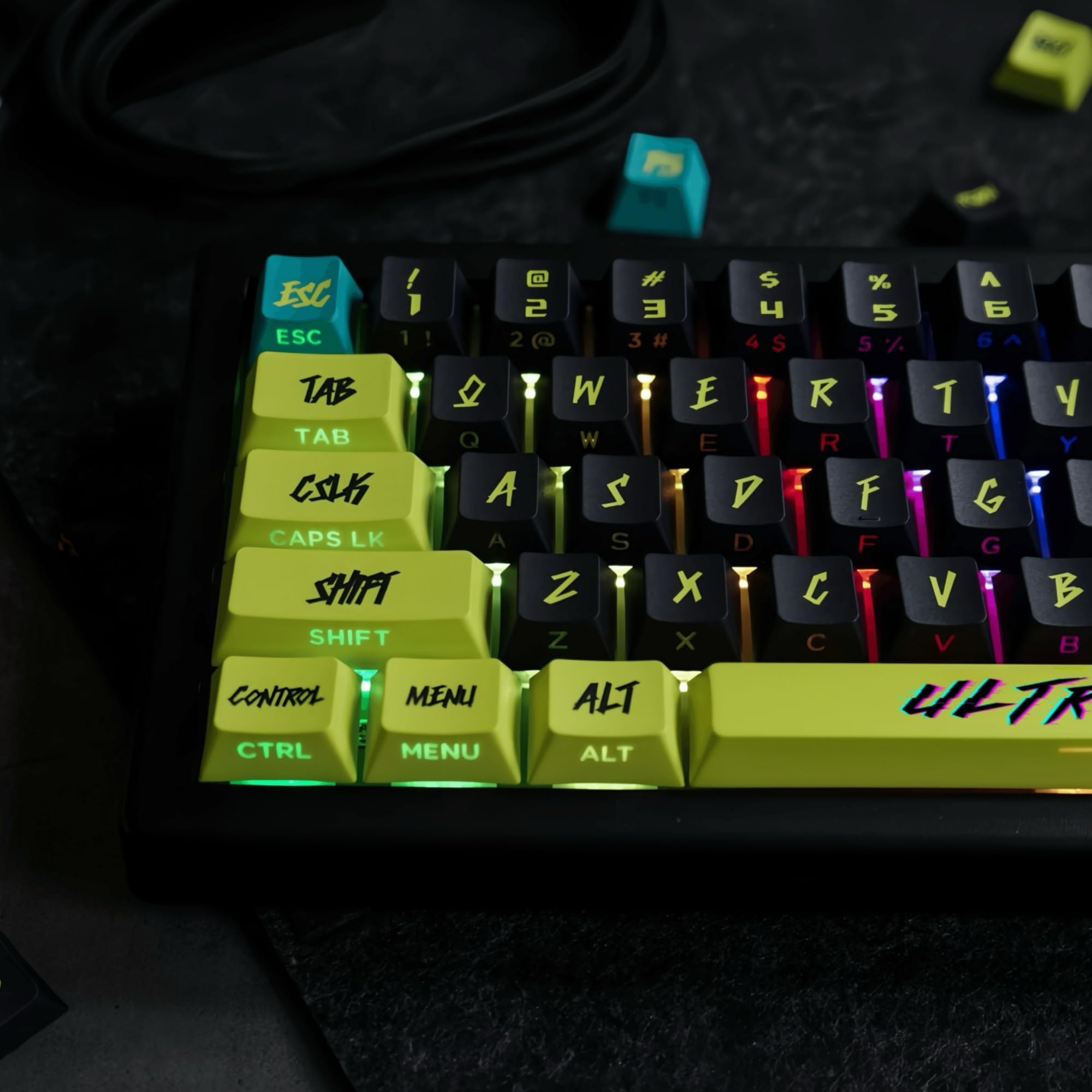 Amazon.co.jp: ULTRAEQUIP PBT キーキャップ サイバーパンク キー