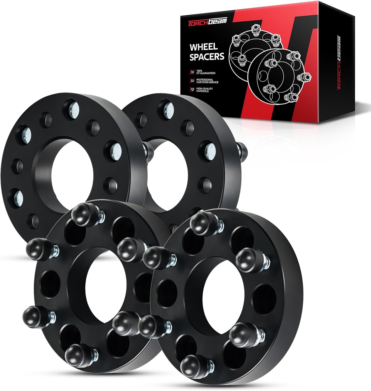 Torchbeam 6x127 to 6x139.7 Wheel Adapters 1.25 inch, M12x1.5 Thread Pitch, 78.1mm Hub Bore for Trailblazer, Envoy, Rainier, Bravada, SSR, Trailblazer EXT, Envoy XL, Change Bolt Partern, 4pcs