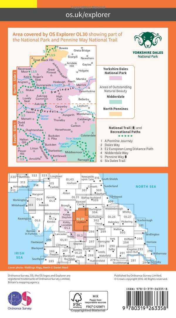 Yorkshire Dales Northern & Central (OS Explorer Map)