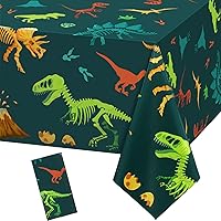 Vista 1 de Tudomro 1 mantel de plástico de dinosaurio para fiesta, decoración de mesa de cumpleaños de dinosaurio, funda de mesa desechable para suministros