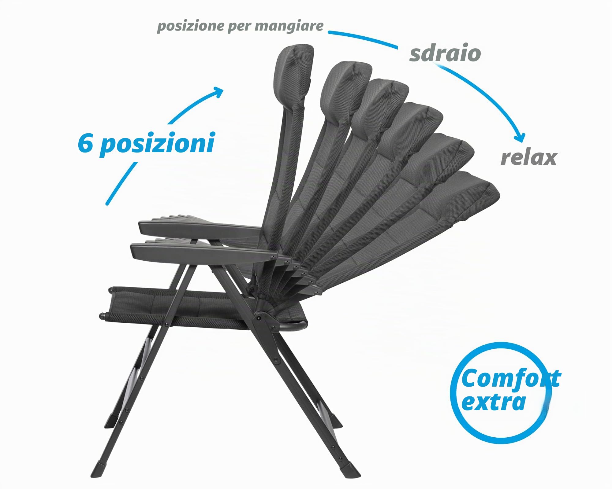 Brunner Sedia da Campeggio Skye 3D in Poliestere, Colore: Nero