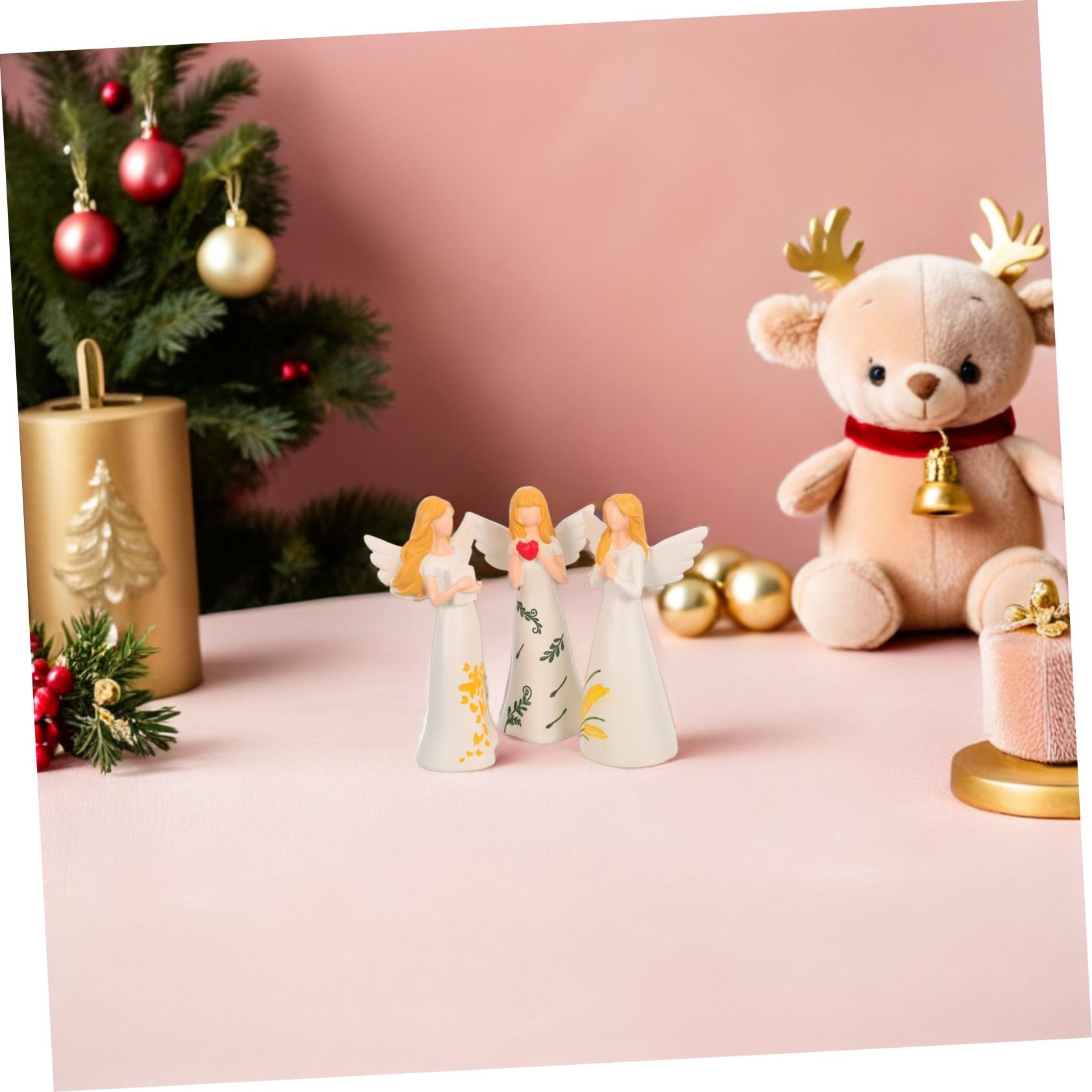 GLEAVI 3 Piezas De Ángel Navideño para Decoración del Hogar Adorno De Ángel De Acción De Gracias