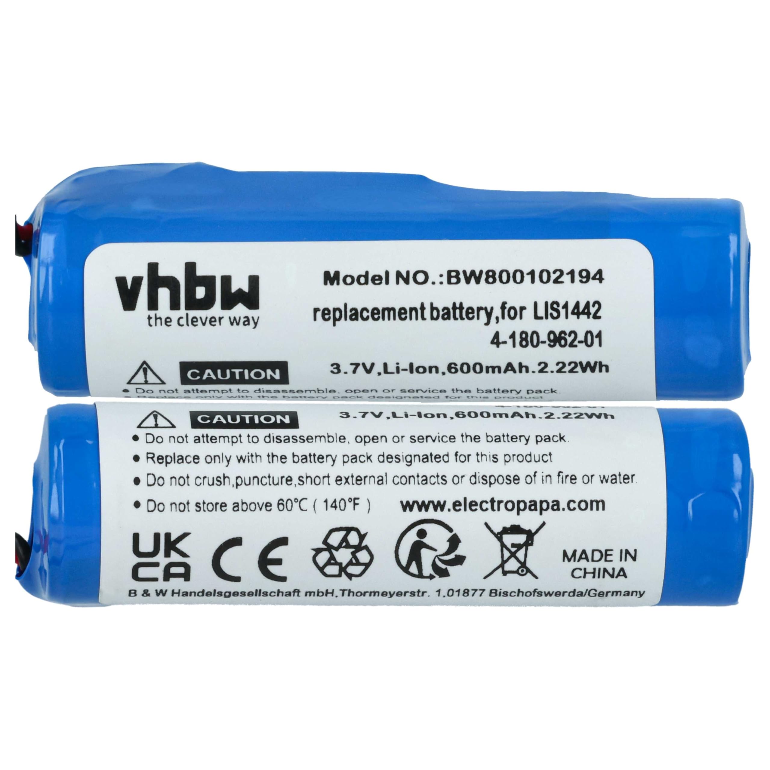 vhbw Bateria kompatybilna z Sony PlayStation PS3 i PS4 Move Navigation Controller CECH-ZCS1E - zamiennik do LIS1442, 4-180-962-01 - (Li-Ion, 600 mAh, 3,7 V)