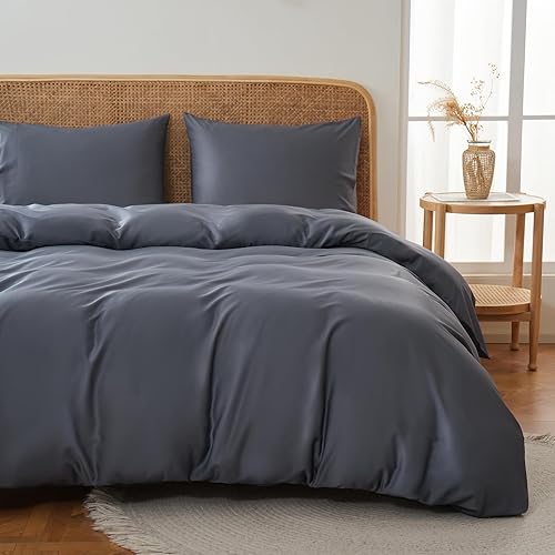 Miniatura 2 de MEISHANG Funda de edredón tamaño Queen, 100% rayón hecha de bambú, juego de funda de edredón refrescante de bambú sedoso de lujo para personas que