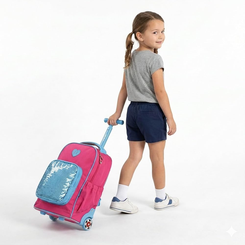 Amazon.com | J World New York Sparkle Kids Rolling Backpack. Carry