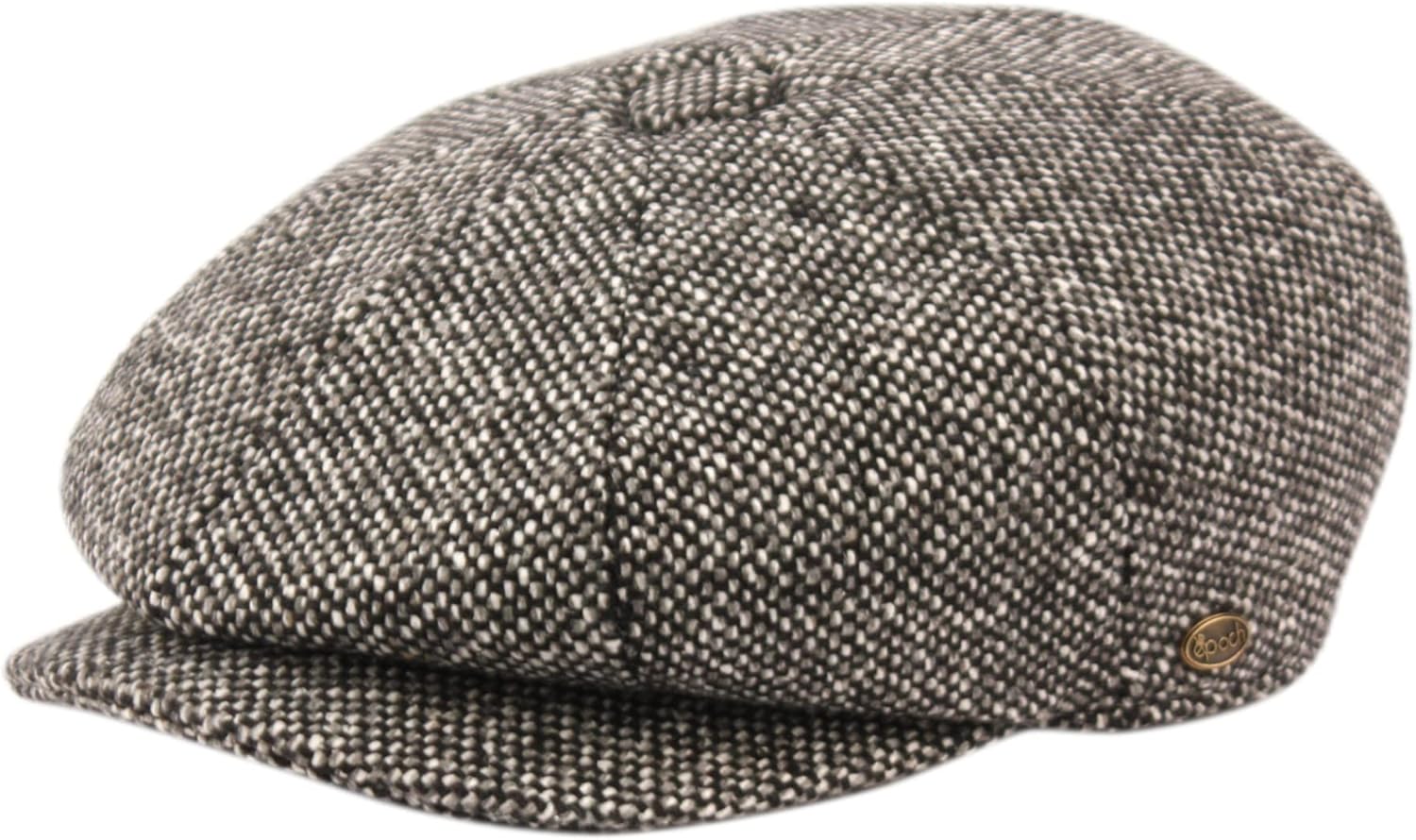 Men's Classic 8 Panel Wool Blend Newsboy Snap Brim Collection Hat