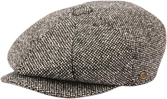Mens Classic 8 Panel Wool Blend Newsboy Snap Brim Collection Hat