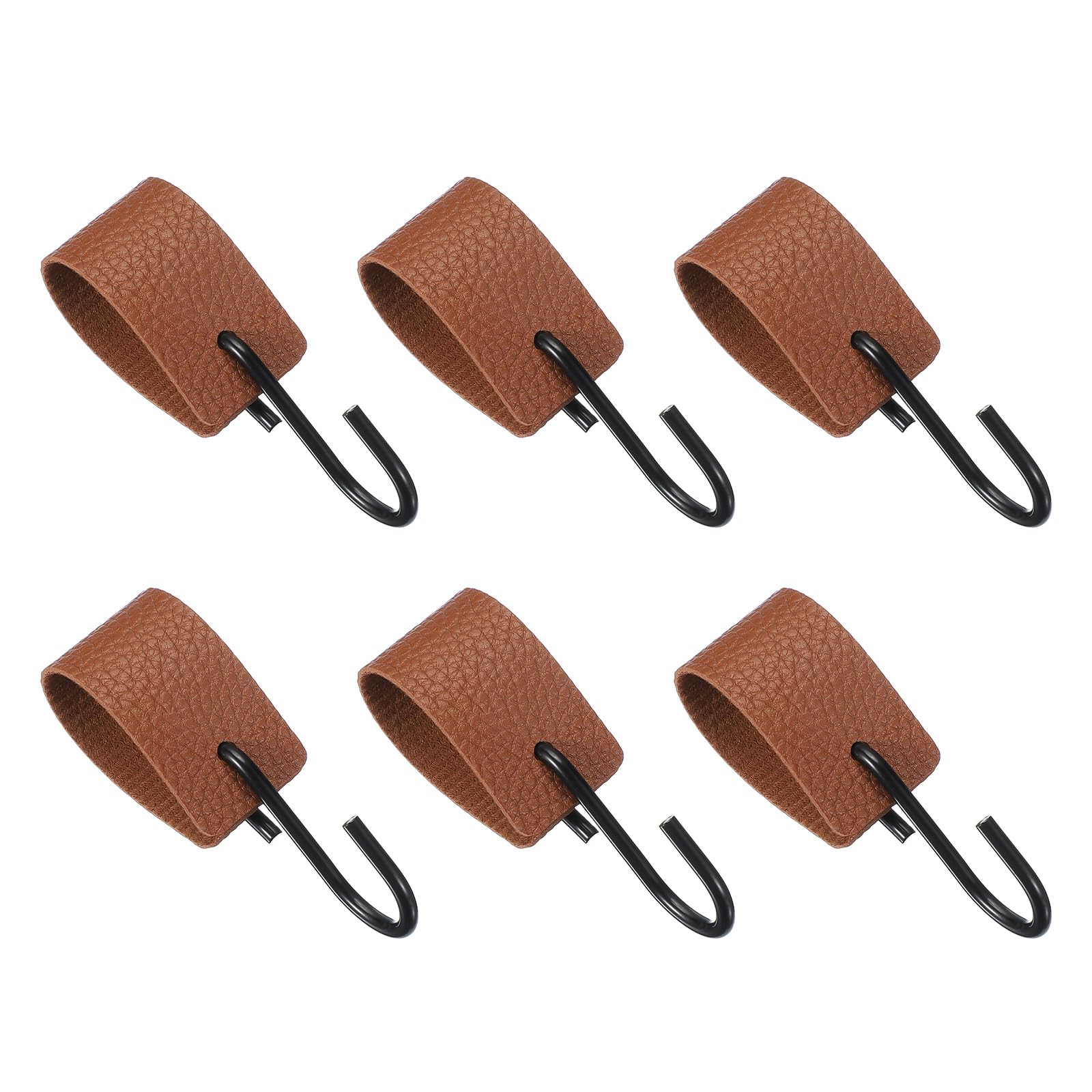 Lot de 6 crochets en S en cuir synthétique marron uxcell multifonctionnels