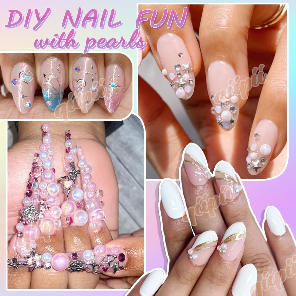 51g Half Round Pearls for Crafting Hot Pink Rose Red Set Colorful 4mm-10mm Mix Sizes Flatback Beads Charms for Nails Face Eyes Makeup Tumblers Bottles Mugs DIY Crafts Clothes Shoes Phone Case - Image 3