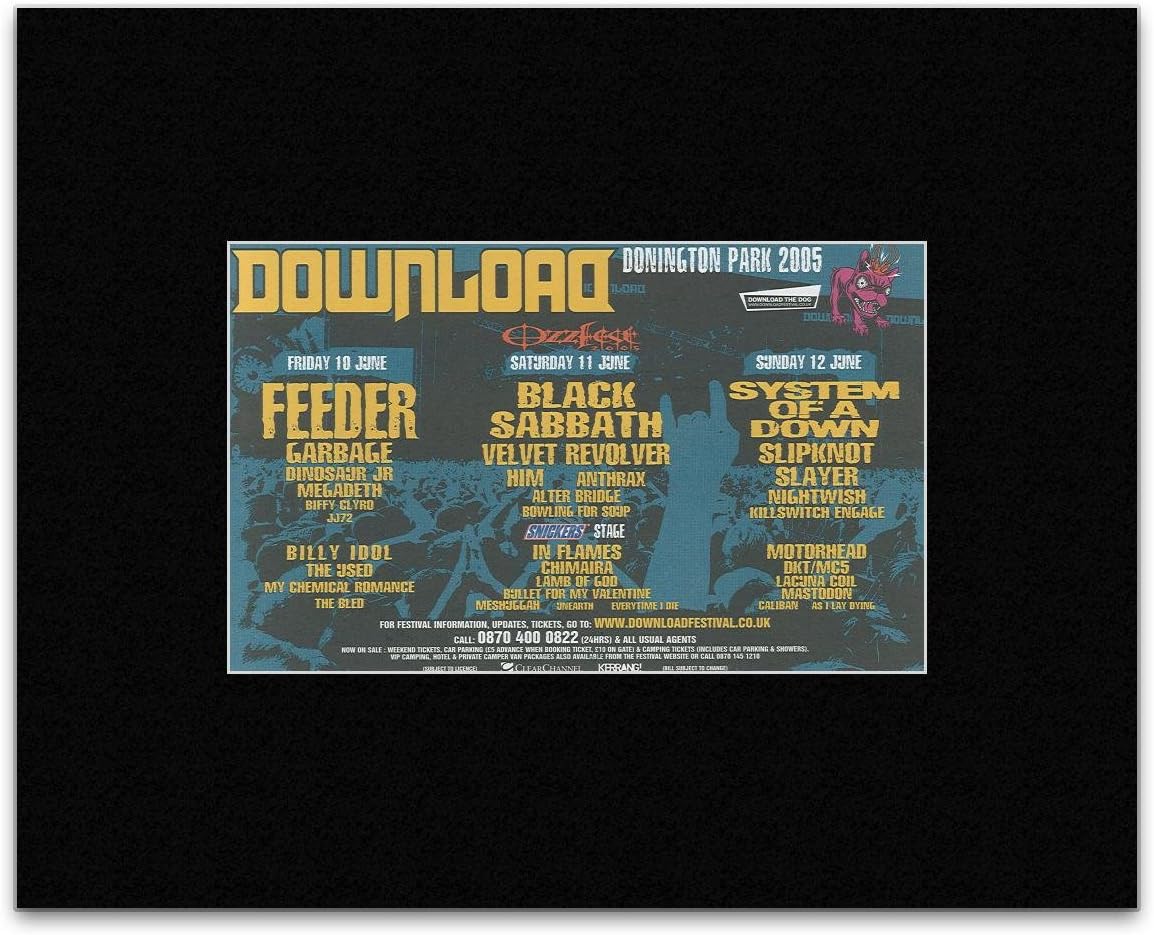 NME Download Festival - 2005 - Feeder Black Sabbath System of A Down Mini Poster - 13.5x21cm