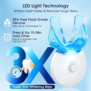Teeth Whitening Kit with LED Light 3 Whitening Gel Pens + 2 Desensitizing Pens 35% Carbamide Peroxide Whiten Teeth in 7 Days Safe for Sensitive Teeth & Enamel, 0.7 Fl Oz (Mint)