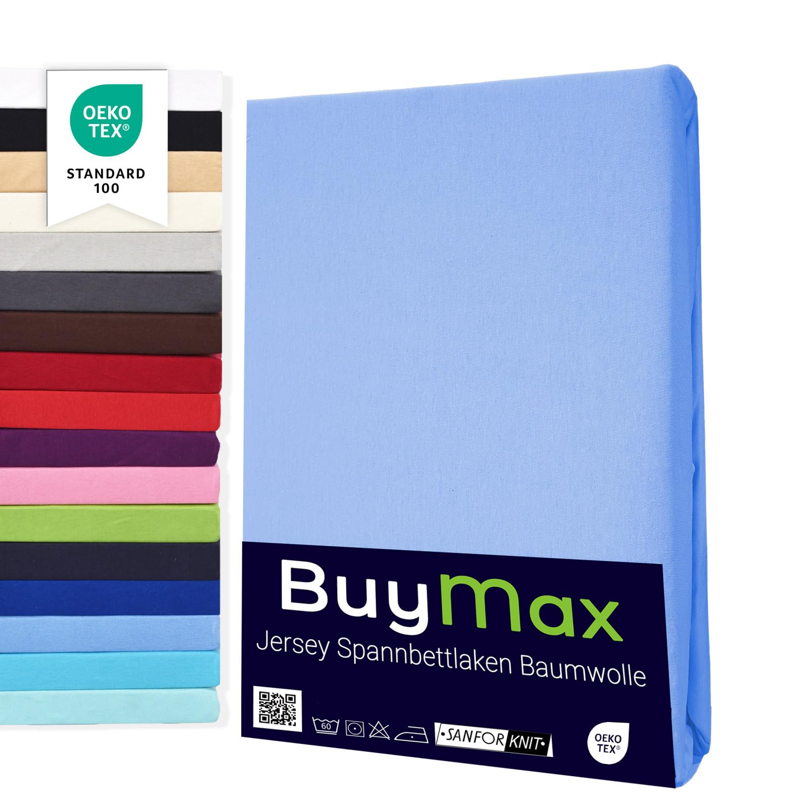 Buymax® Spannbettlaken 60x120 70x140 80x200 90x200 100x200 120x200 140x200 160x200 180x200 200x200 Baumwolle Bettlaken Jersey