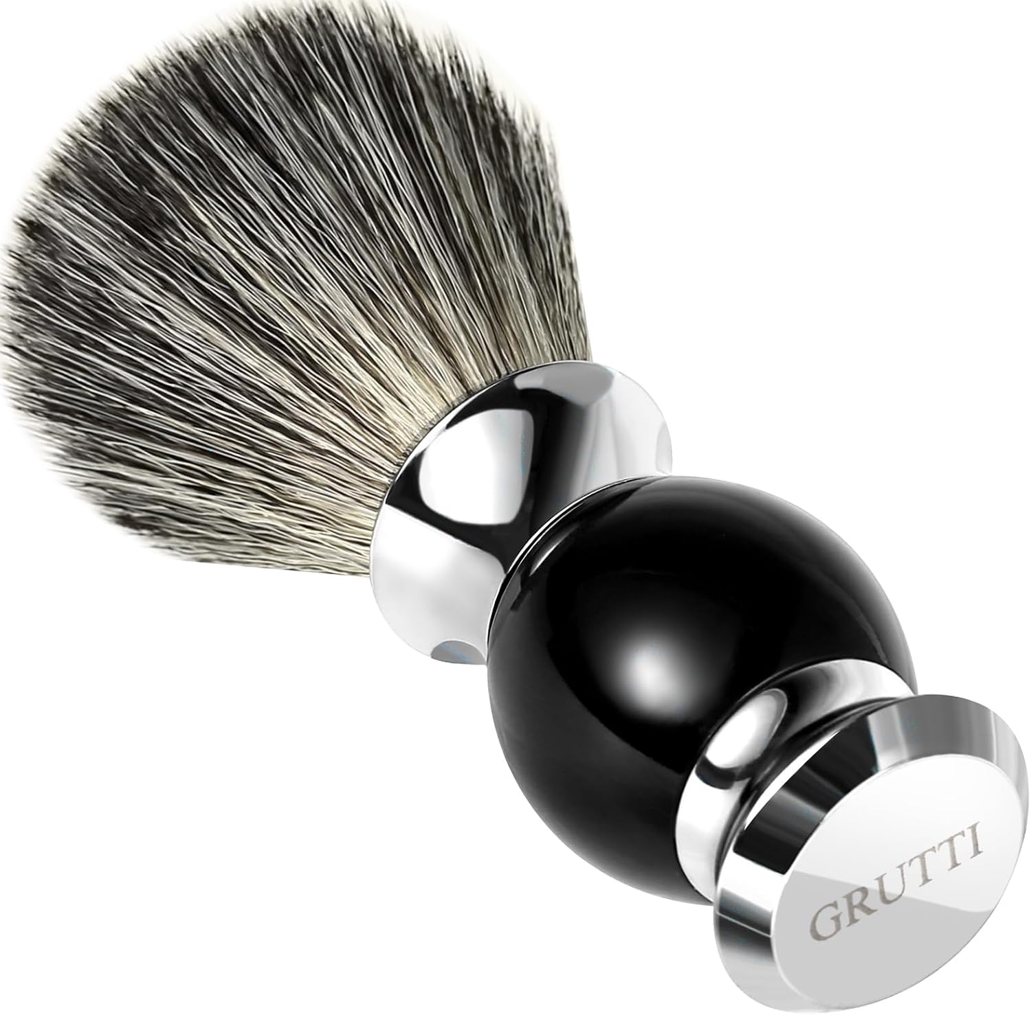 Premium Rasierpinsel f r M nner-Luxuri ser veganer synthetischer Rasierpinsel-Beste Schaumb rste f r M nner-Rasierschaumpinsel-Perfekte Geschenke zum Vatertag Silber + Schwarz