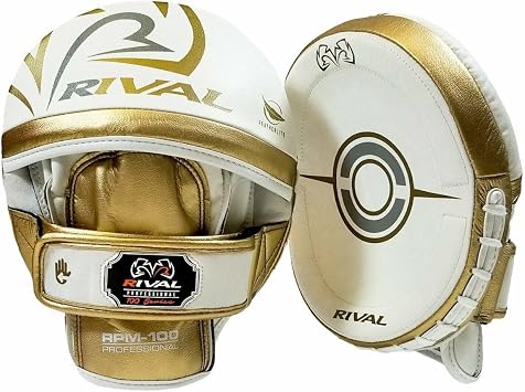Rival Pro Boxing Focus Mitts RPM100 Punch Mitts White Gold