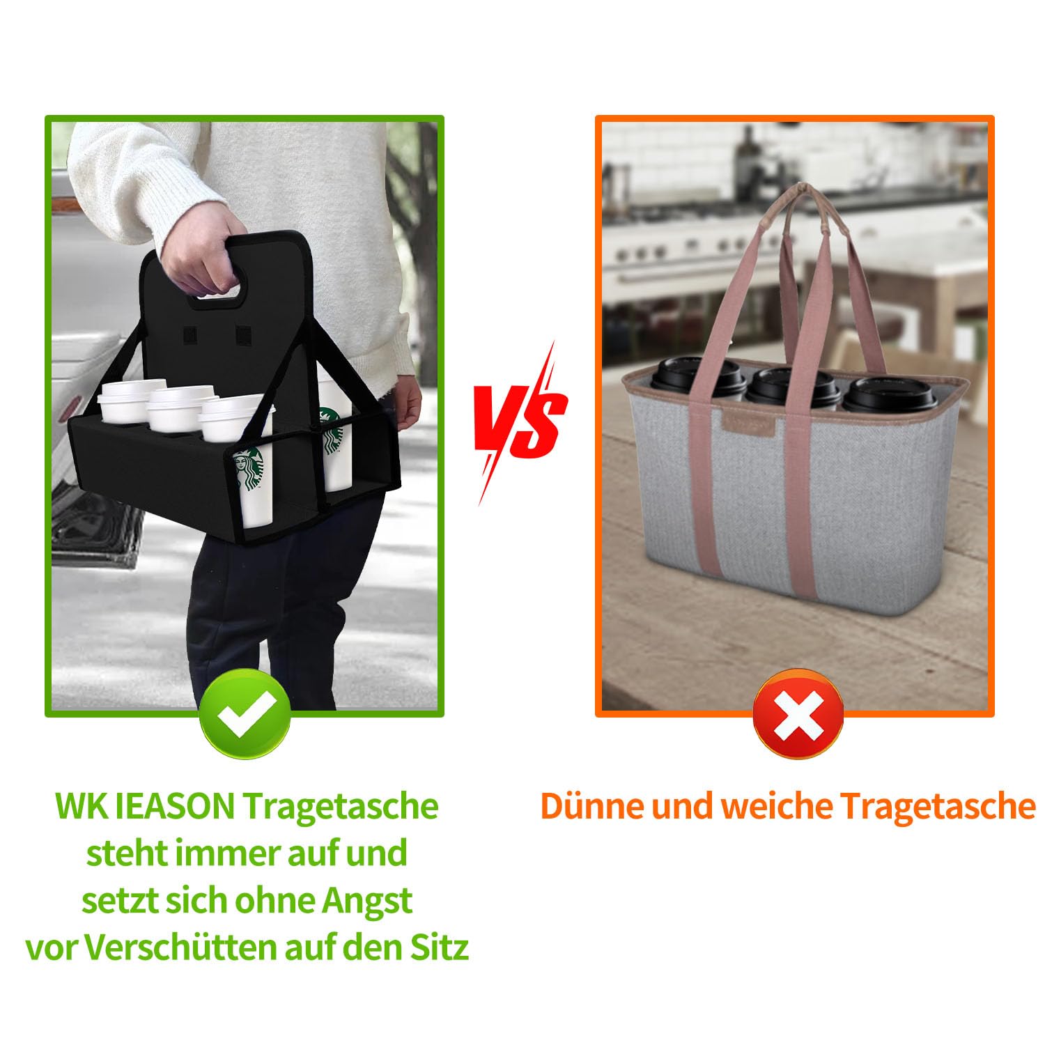 Healife Tassenhalter Für 8 Tassen - Stehender Küchen-Organizer