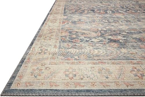 Miniatura 6 de Loloi II Hathaway Collection HTH-02 - Alfombra decorativa con estampado de mezclilla, diseño tradicional multicolor, 2pies x 5pies