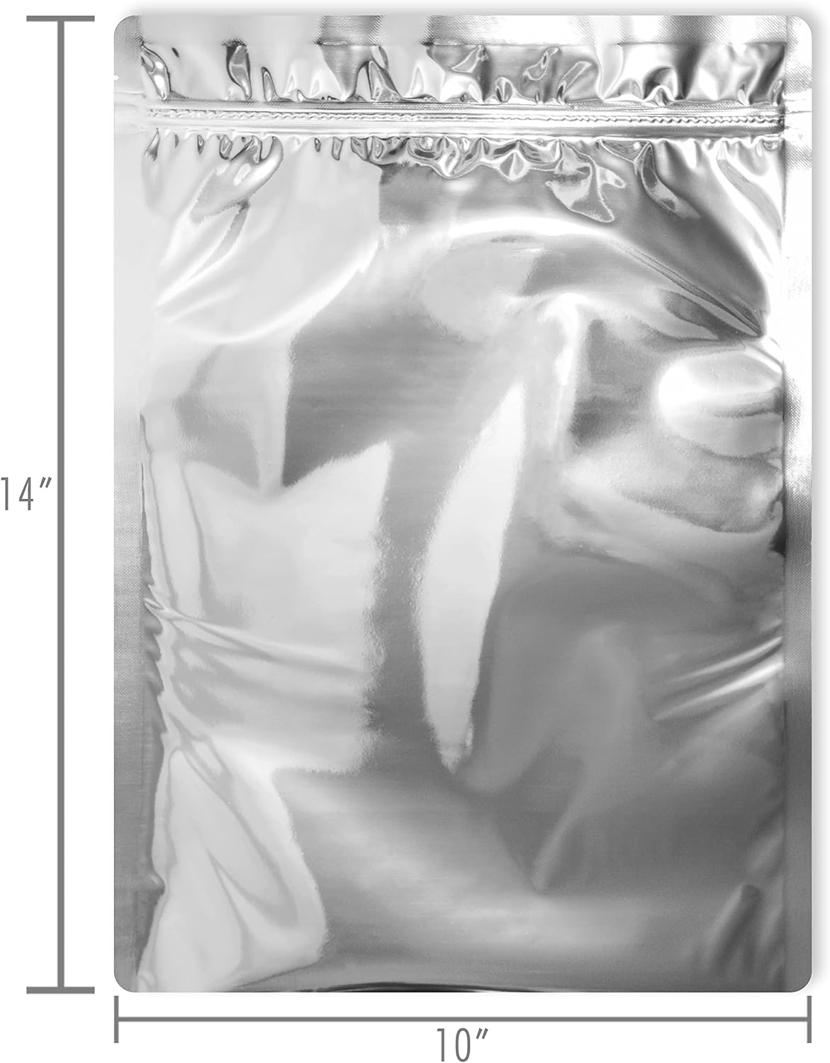 PackFreshUSA: Gallon 10" x 14" AirTight Seal-Top Mylar Bags – 500cc High-Capacity Oxygen Absorbers - Long-Term Food Storage - Heat Sealable - 50 Pack