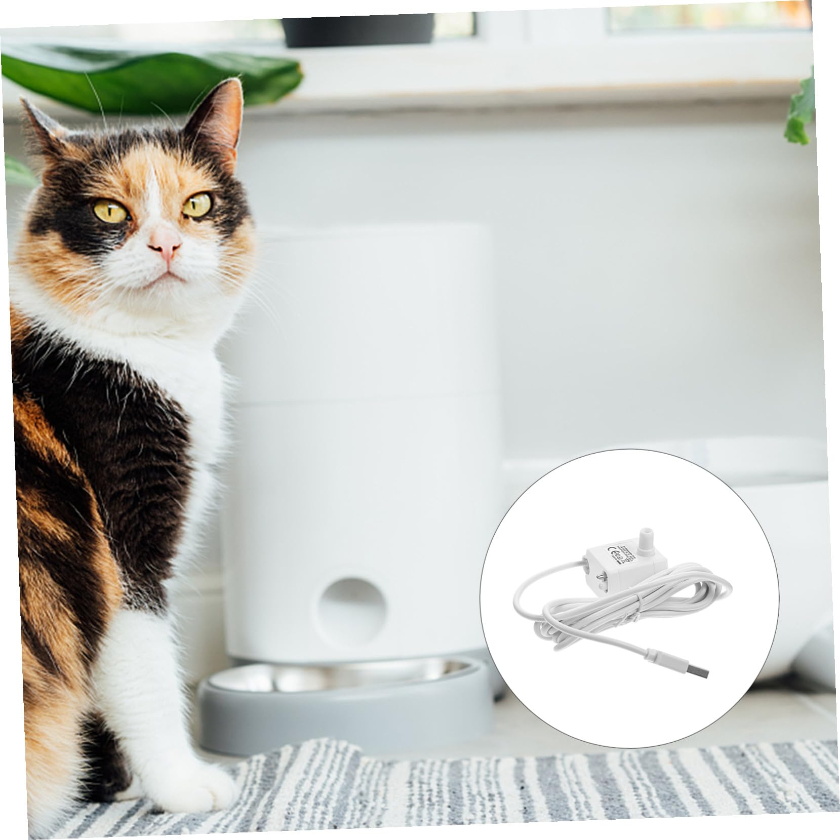 VILLCASE Bomba Sumergible para Fuentes de Agua para Gatos, Mini Bomba de Agua ABS, Protección Antisequía, Cable USB 5v para Mascotas