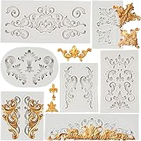 Vista 1 de Molde de silicona para fondant de encaje de estilo barroco, molde de filigrana esculpido en 3D, para decoración de pasteles, decoración de cupcakes