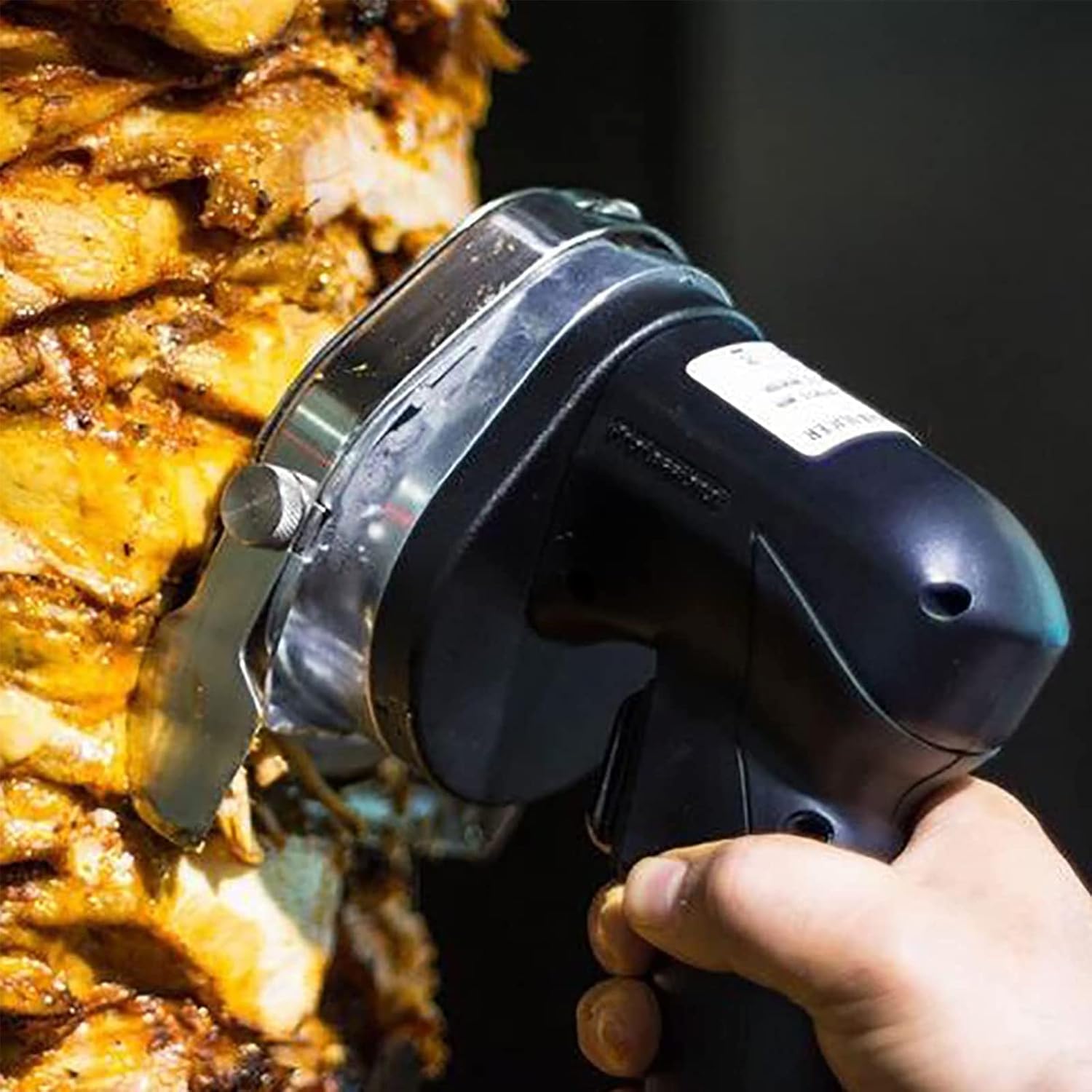 Electric Doner Kebab Slicer, 80W Commercial Stainless Meat Cutter, 0-8mm Cutting Thickness 100mm Diameter, Speed: 2800-3000r/min, for Home Rotisserie Restaurants, Lamb, Beef, Chicken
