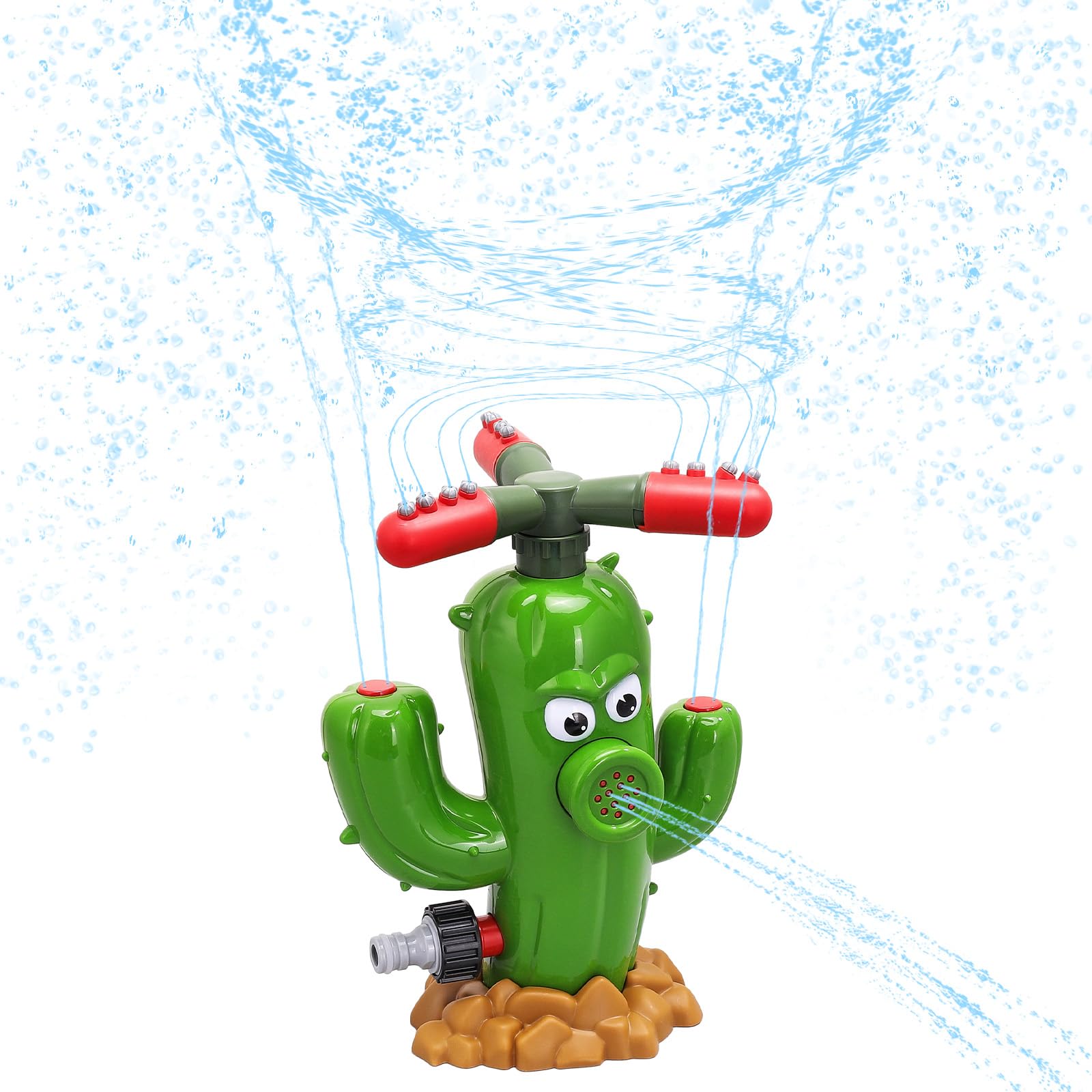 HeySplash Water Sprinkler Toy, 360° Rotation Kids Sprinkler, Sprinkler Toy with 2 Fixed Hose Clamps, Sprinkler for Kids Outdoor Play, Splashing Fun