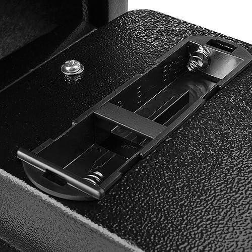 Miniatura 8 de Flexzion Caja fuerte digital pequeña con teclado, caja fuerte para dinero con teclado electrónico, caja de seguridad digital para el hogar, oficina,