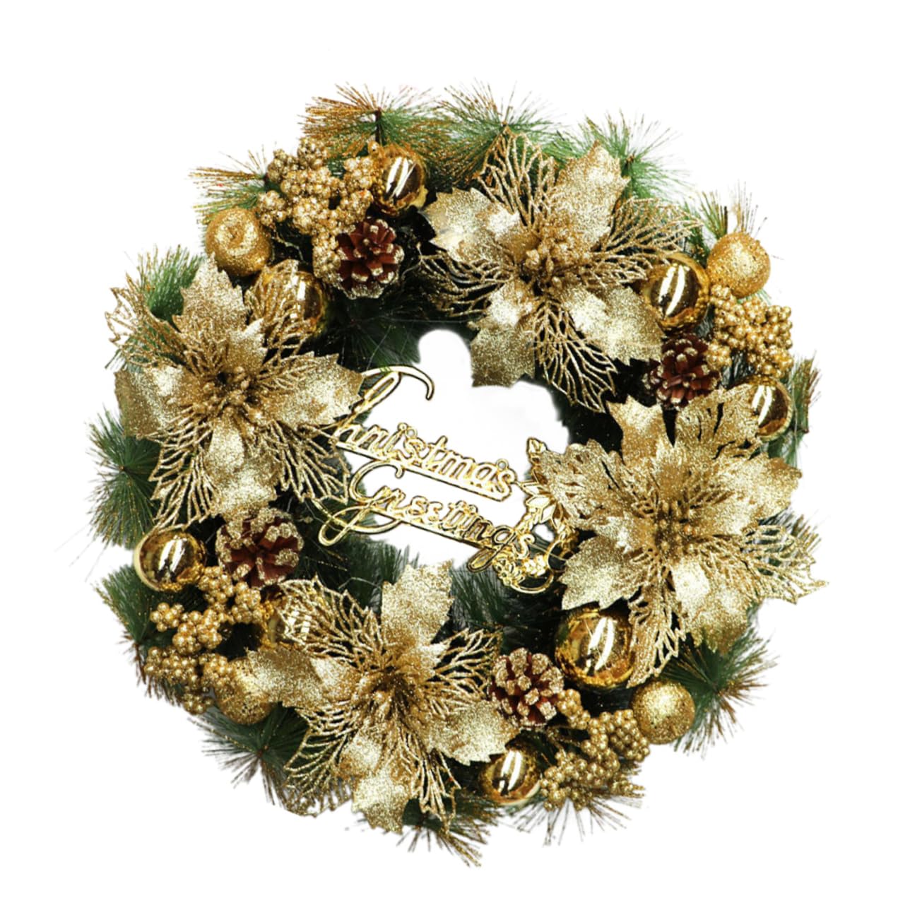 Garneck 1Pieza Guirnalda De Decorativa para Puerta Adornos Navideños Artificiales para Decoración De Interiores y Exteriores De Fiesta con Fresco y Natural