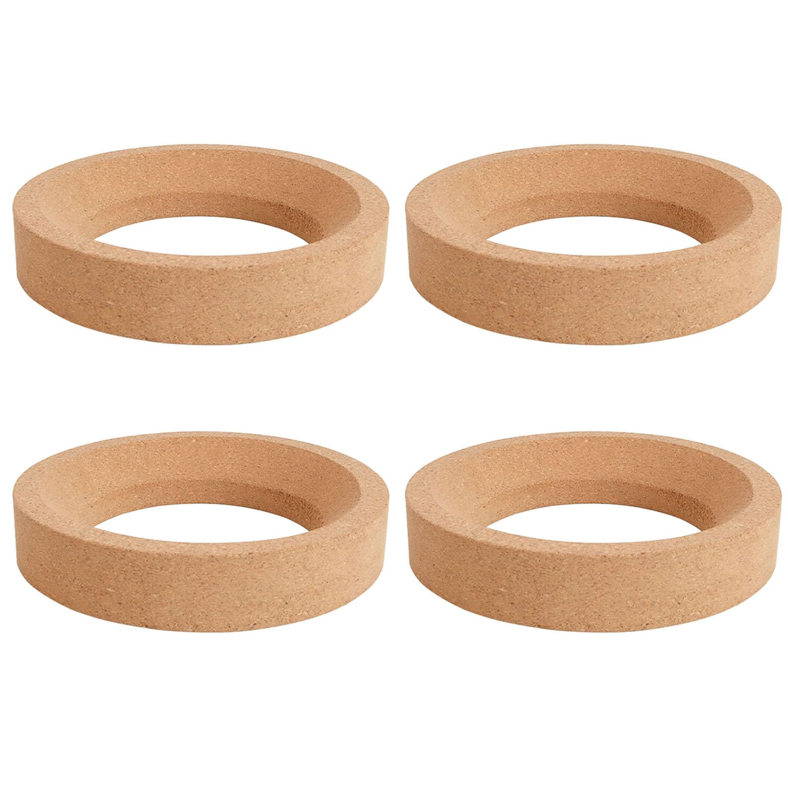 4PCS 140mm Flask Cork Laboratory Experimental Support, Cork Support Container Bottom Flask Stand, Popular Cork Support, Hip Flask Holder Cork Ring Stand, Round Bottom Wooden Supplies Cork Flasks