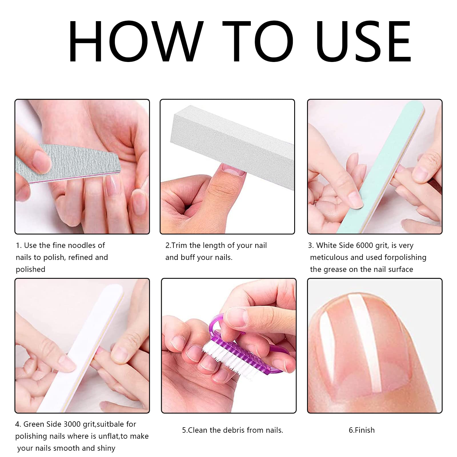 Lime, Buffer, e Tronchesino professionali per unghie, Spingi Cuticole Raschietto, Spazzola, Set per manicure e pedicure, adatto casa e salone