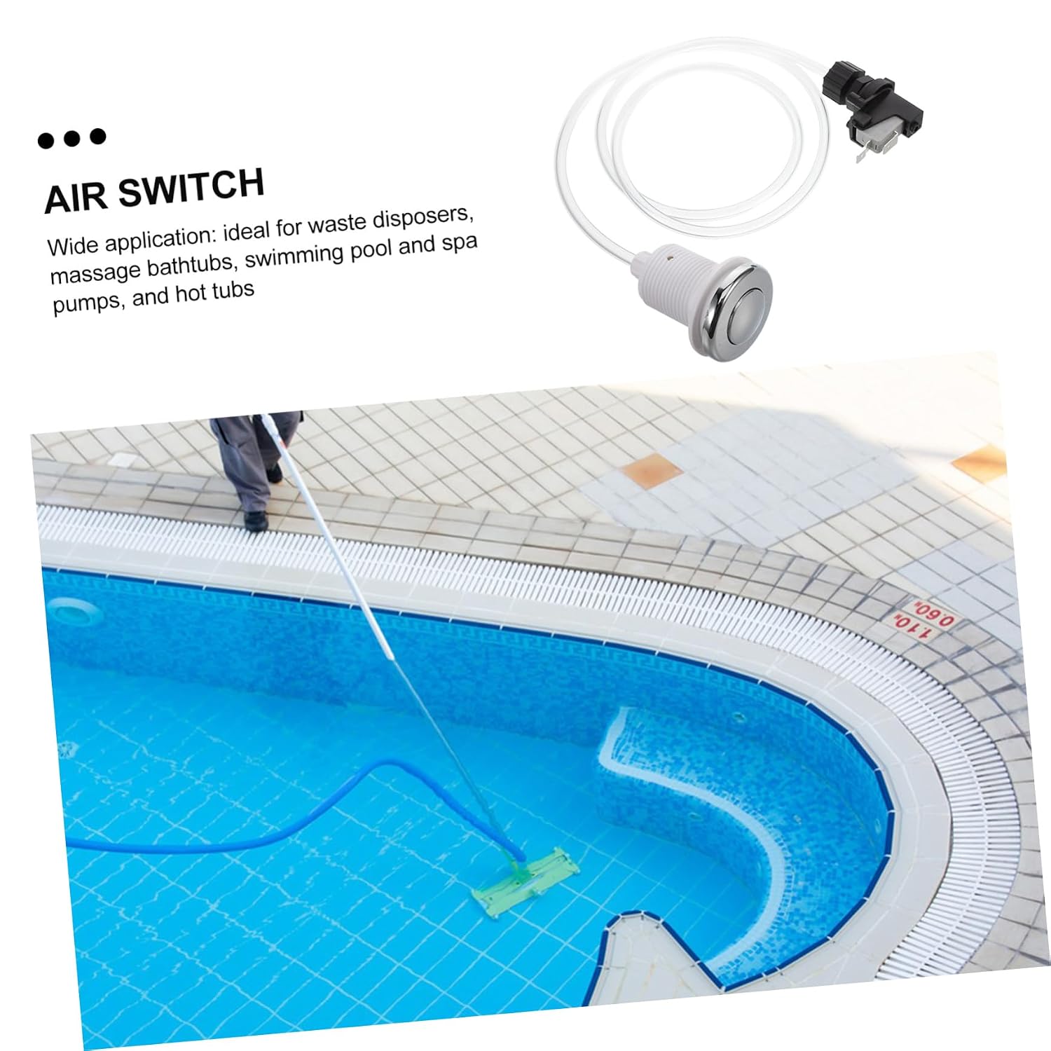 ARTIBETTER Air Button for Bathtub Pneumatic Push Button Control for Hot Tubs Garbage Disposal Design