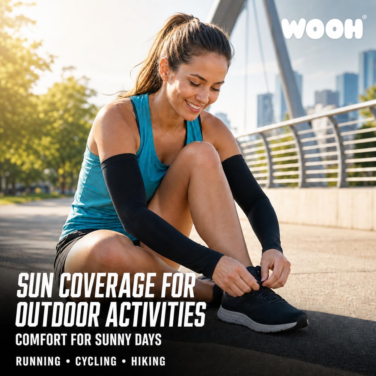 WOOH Cooling Arm Sleeves for Men and Women, UV Sun Protection for Sports