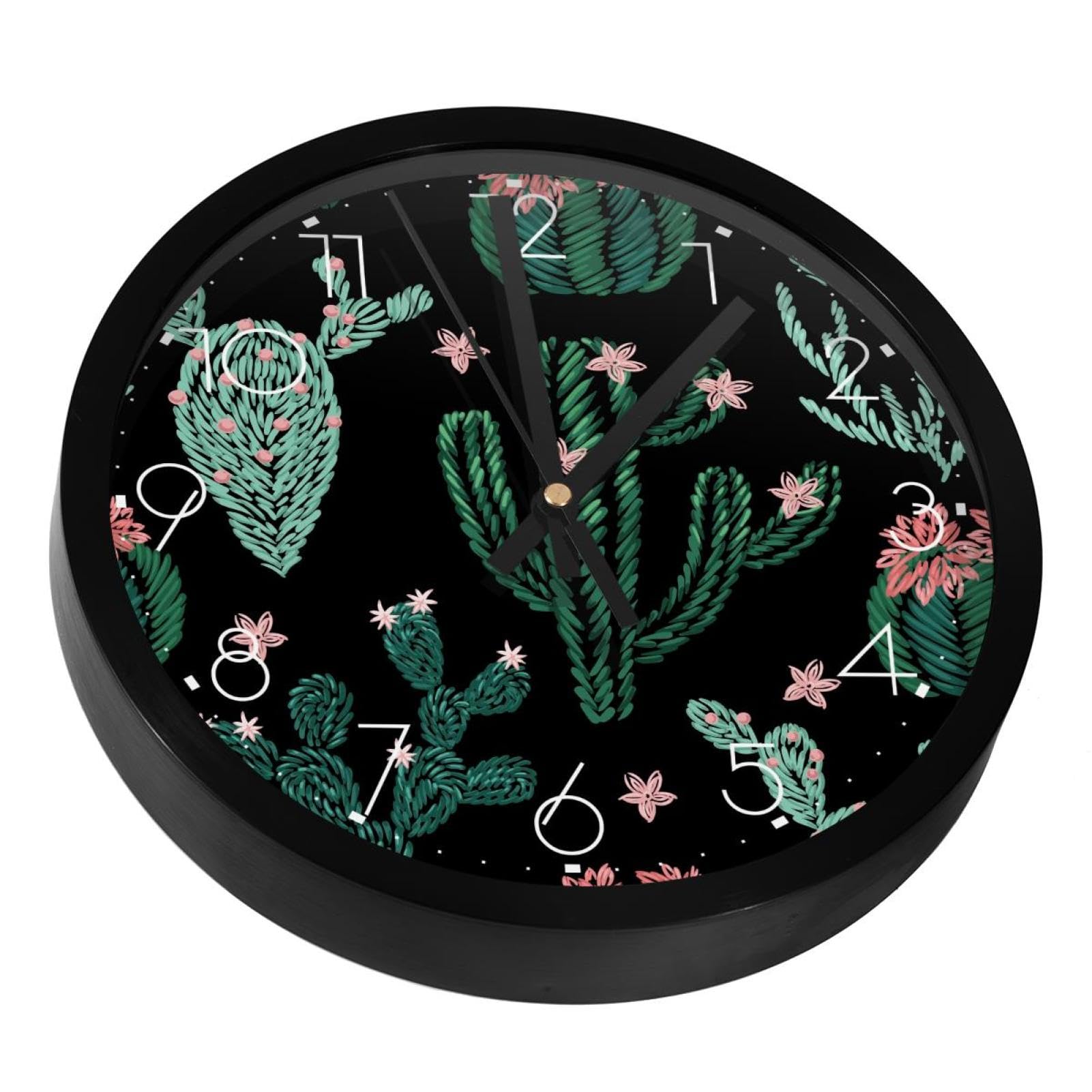 Horloge cactus brodé pour décorer la chambre et le salon