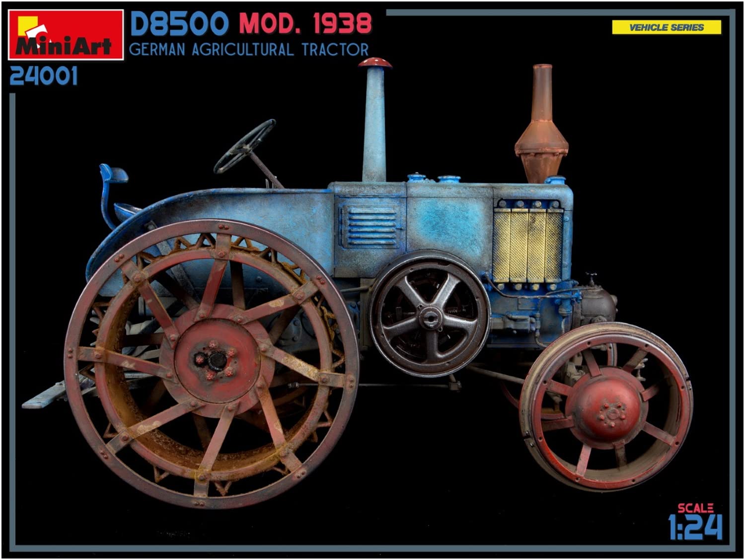 MiniArt 24001 1:24 DT. Tracteur agricole D8500 Mod. 1938- Reproduction fidèle, modélisme, kit Plastique, Bricolage, Hobby, Collage, kit modèle réduit, Assembler, Non Peint