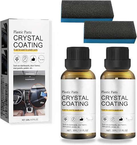 Restaurador de Plasticos Coche, Recubrimientos de Cristal para Automóviles, Crystal Coatings For Car (2 Piezas - 60ml)
