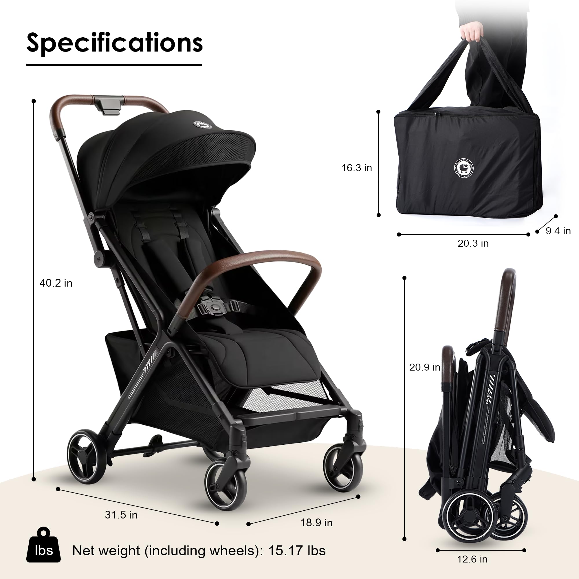 Amazon.com : LullaRide Lightweight Travel Stroller, One-Hand Fold