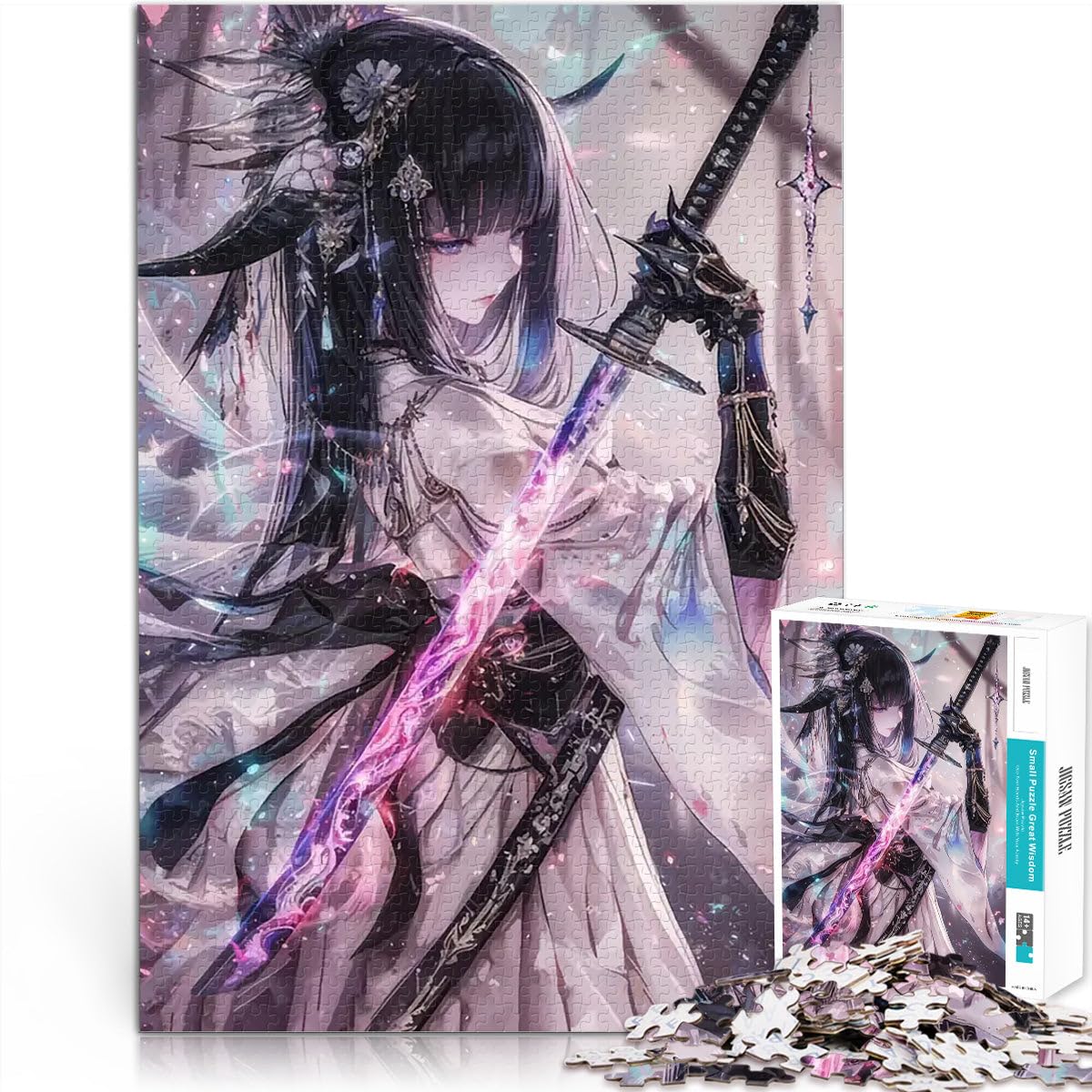 teenagers 2000 Pieces Puzzle samurai girl Familienspiel zum Stressabbau, schwierige Herausforderung Perfekte Dekoration70x100cm — image 1