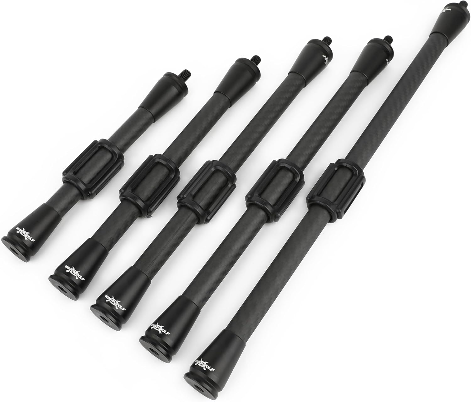 ZSHJGJR Archery Bow Stabilizer 7/9/11/12/15 inch Bow Balance Bar 3K Carbon Fiber Bow Stalizer Rod Extension Pole Rod Silencer Dampener with Counter Weight for Compound Bow & Recurve Bow