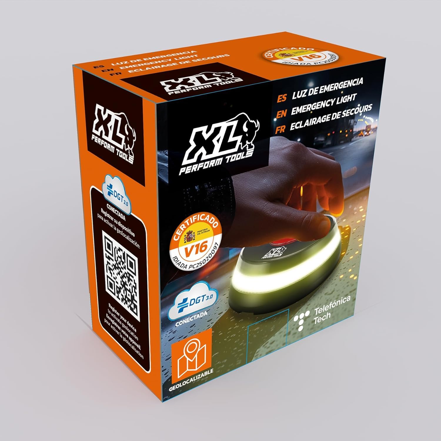 Pack 2 - Baliza V16 Homologada, Conectada con DGT 3.0 Y Geolocalizada, Luz de Emergencia Obligatoria en Enero 2026, con SIM hasta 2038, Señalización de Carretera para Coche. XL Perform Tools