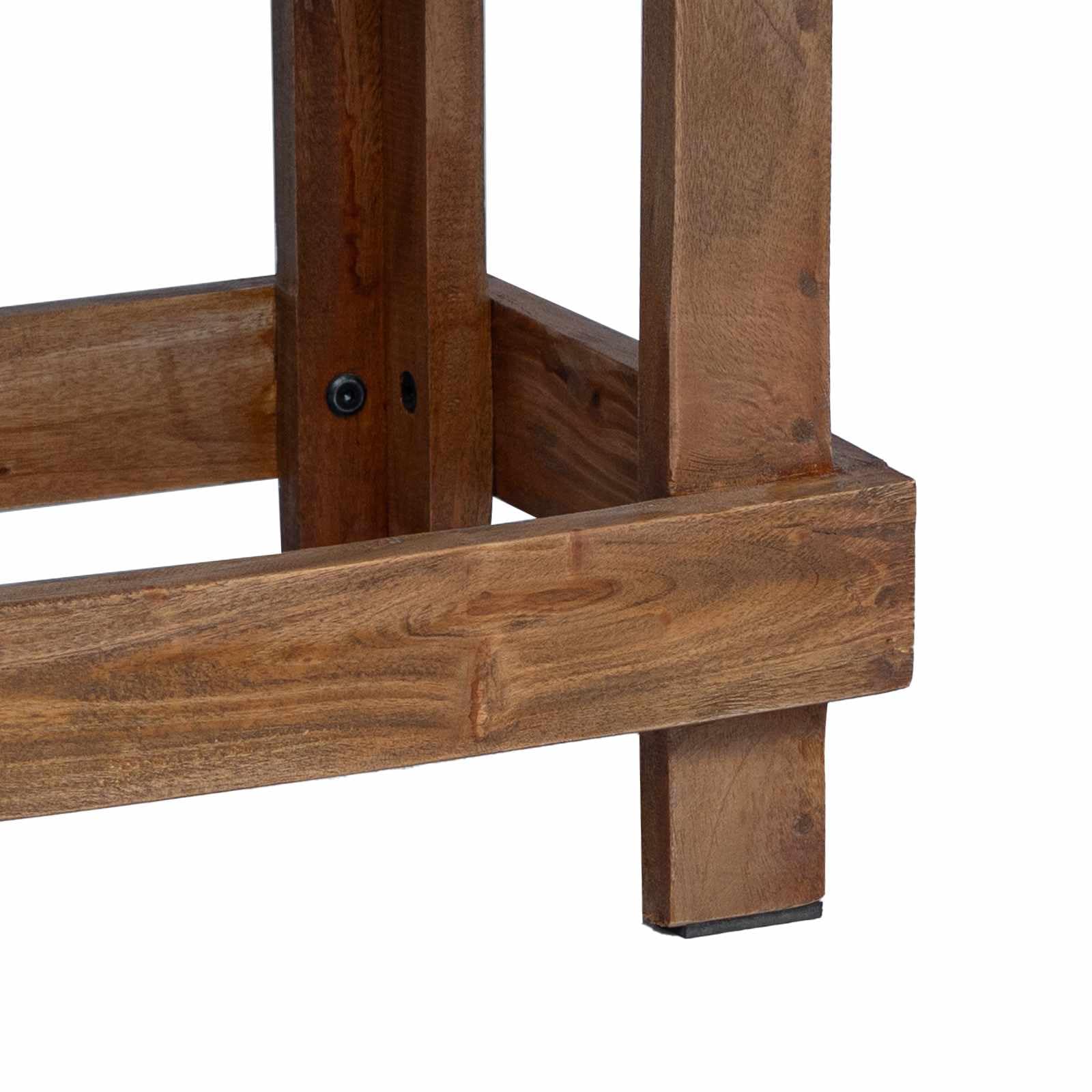 Set di 2 supporti per piante, marrone, 70 x 11 x 27 cm, mogano | Doppio livello, superficie oliata, resistente alle intemperie, per giardino, terrazza, balcone
