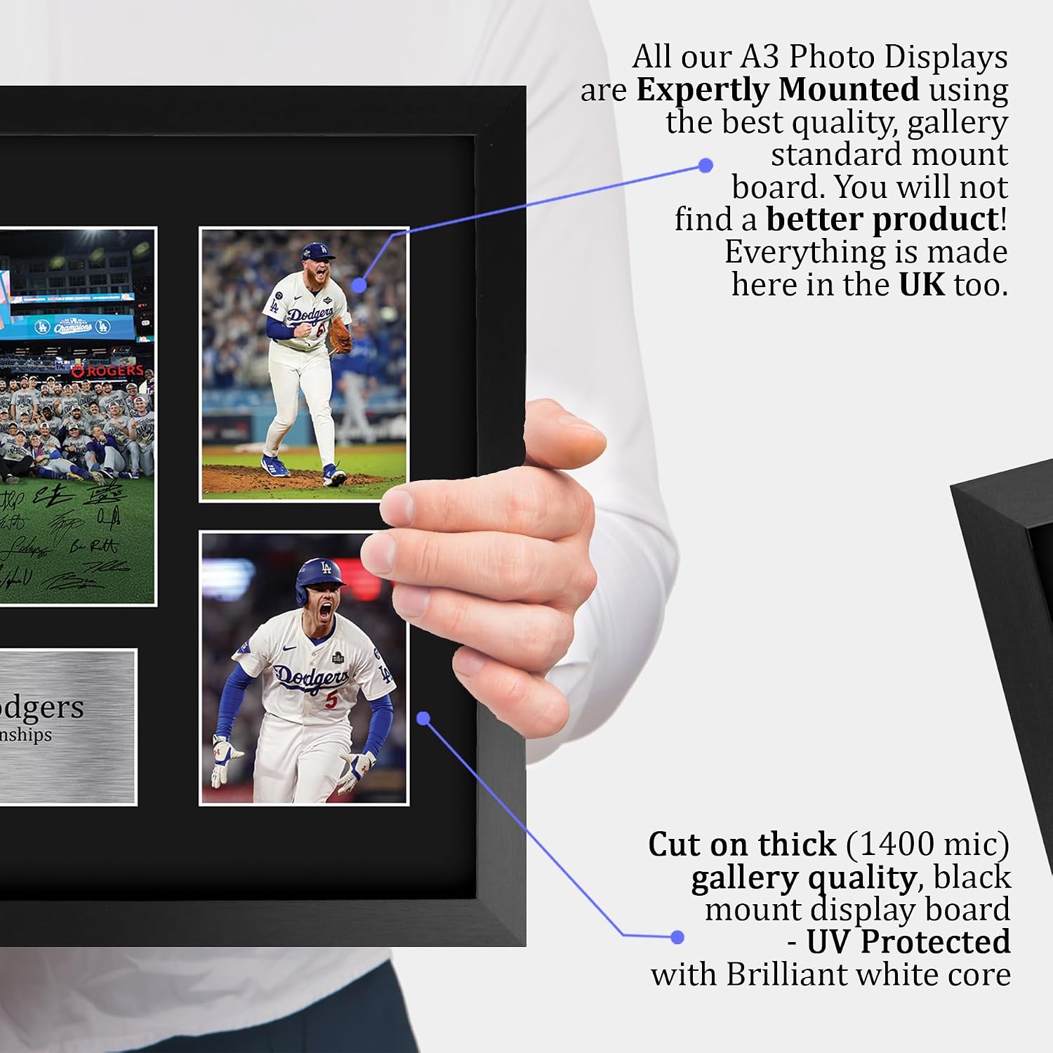 HWC Trading Los Angeles Dodgers World Series Championships Winner 2025 Gifts Printed Signed Autograph Picture for Baseball Memorabilia Fans - 16" x 12" Framed