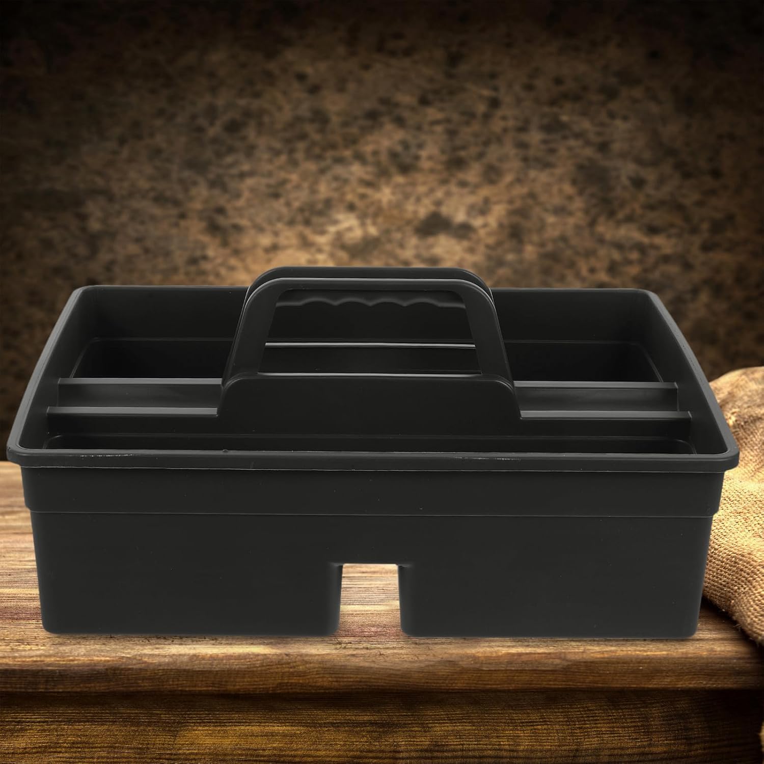 DOITOOL Portable Hand Tool Basket with Molded Handle 3-Compartment Cleaning Tool Organizer Utility Tote for Home and Commercial Use