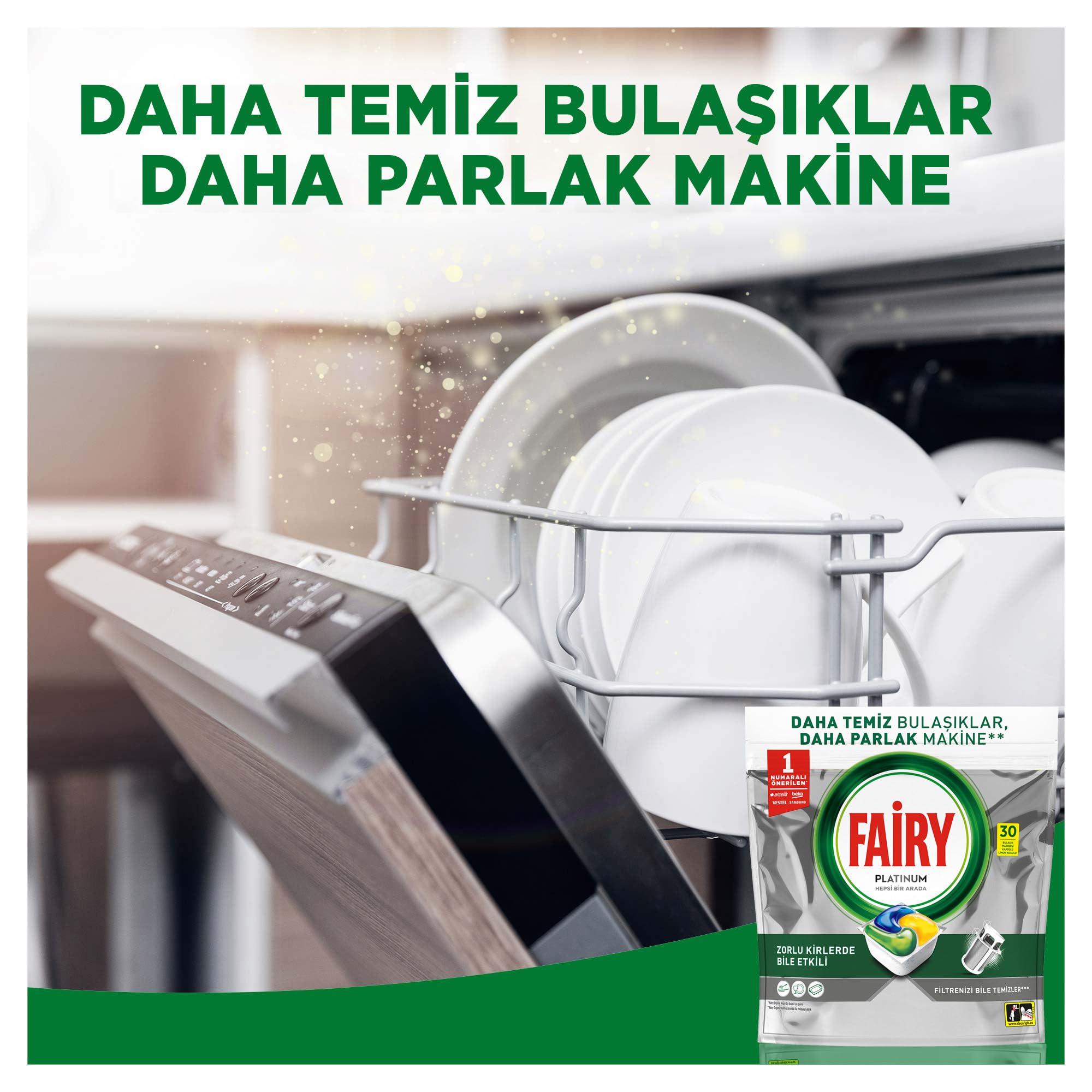 Fairy Platinum Bulaşık Makinesi Deterjanı Kapsülü/Tableti 30 Yıkama (4 paketi)