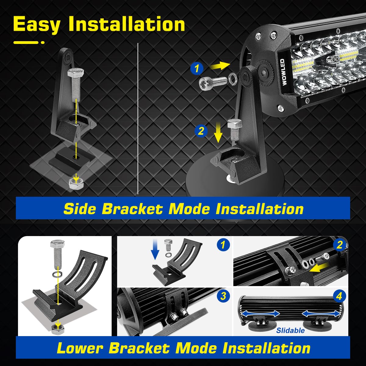 Magnetische LED-Lichtleiste, Superhelle 12 Zoll Combo Beam Zigarettenanzünder Lichtleiste 6000K mit starken Magneten 4-Wege-Montage, 12V 24V Traktor Arbeit Lichtleiste für ATV Autos Anhänger