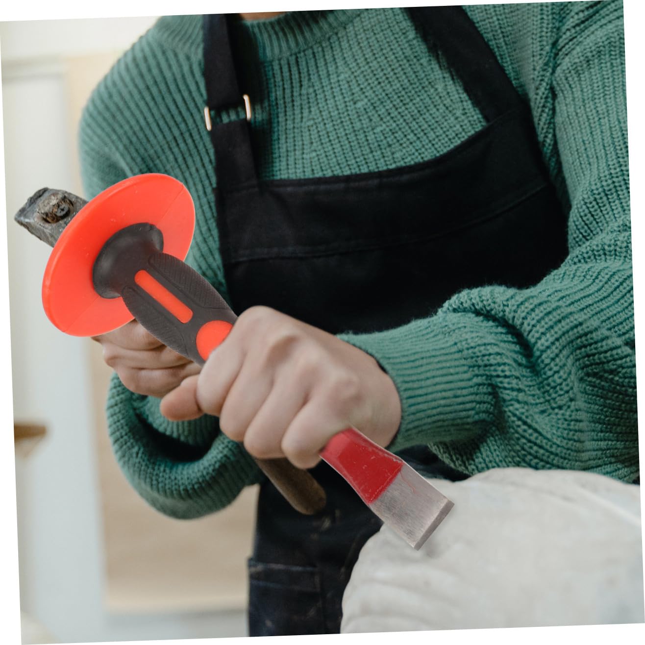Set Punta Piatta e Appuntita in Acciaio Cromo-vanadio Scalpelli da Muratura 2 Pezzi Alta Durabilità e Assorbimento Urti per Edilizia e Lavorazione Metalli