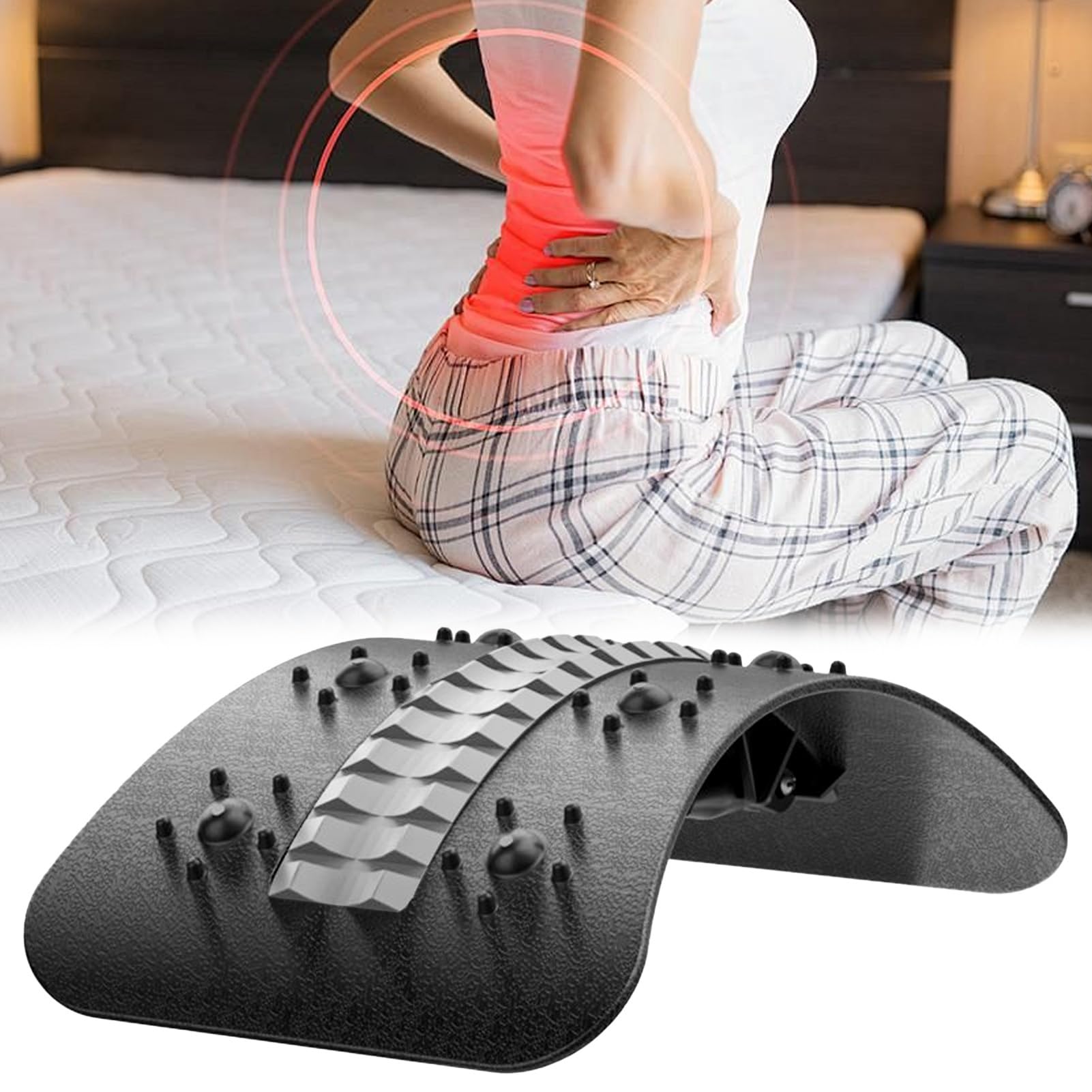 Étirement du dos, planche de soutien de la taille, masseur de la colonne vertébrale, outil d'alignement réglable, appareil lombaire, aide à la flexibilité portable, rehausseur ergonomique pour